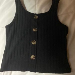 black with brown buttons